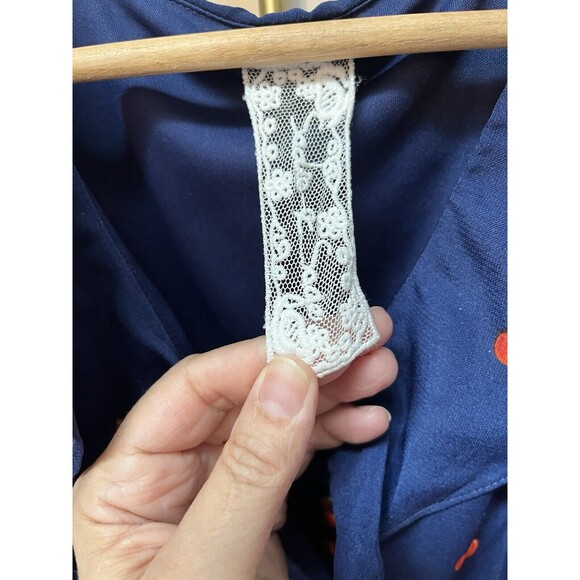 Sadie & Sage Women's Ruffled Cherry Print Faux-Wrap Dress Size Small Long Sleeve - Picture 3 of 7